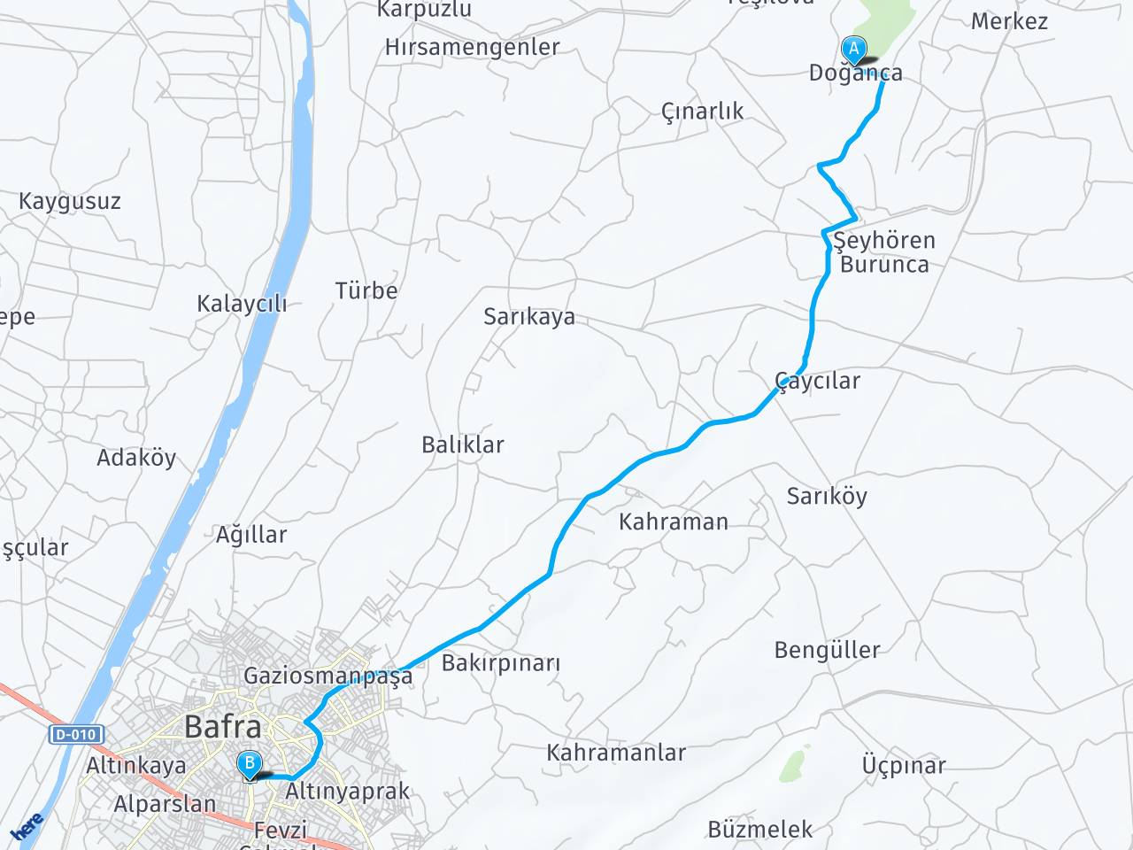 doganca Bafra haritası