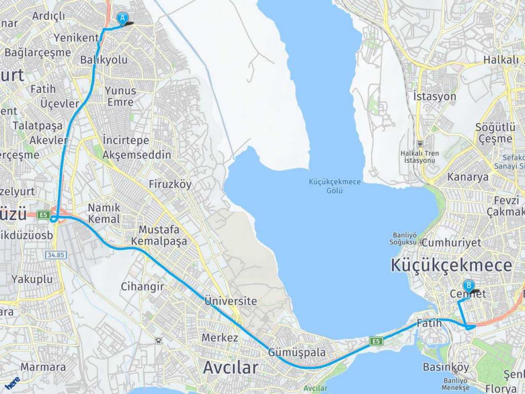 Esenyurt İstanbul Küçükçekmece Cennet Mahallesi Özen Sokak haritası