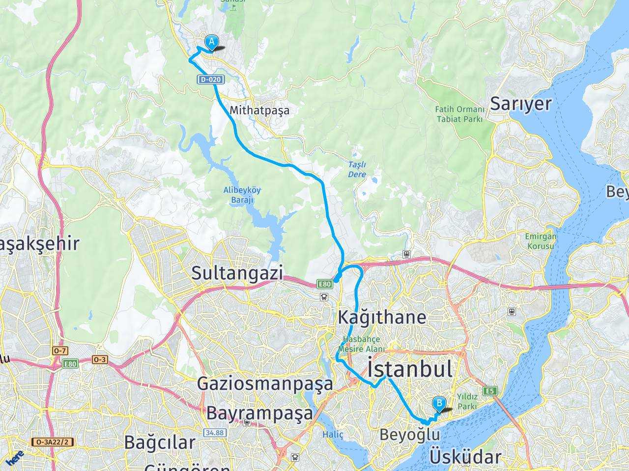 Eyüp Göktürk Merkez Mahallesi Beşiktaş haritası