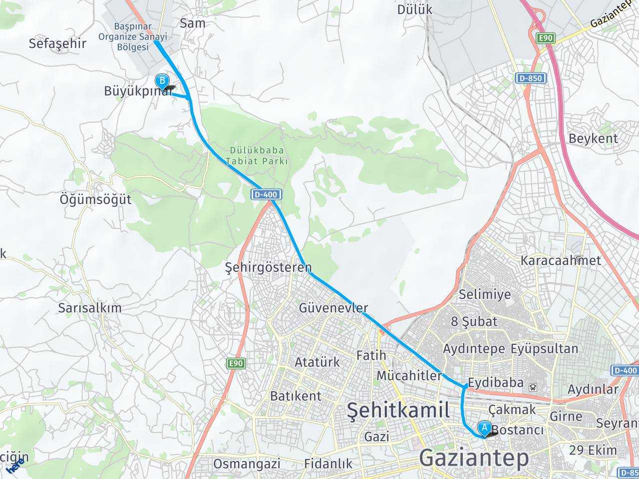 Hasan Kalyoncu Üniversitesi, Gaziantep Sammezreası Köyü/Şehitkamil haritası