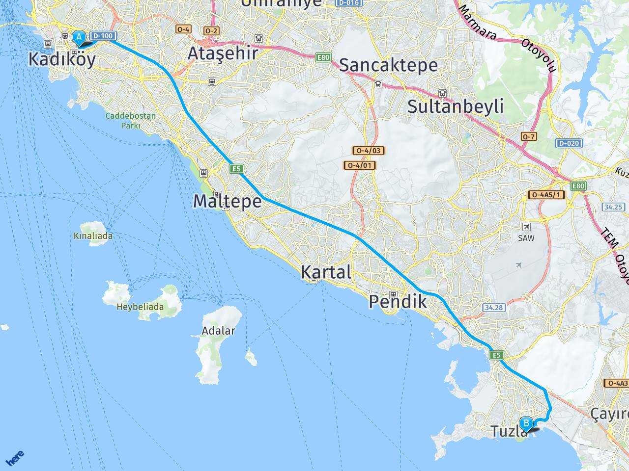 Hasanpaşa Kadıköy Tuzla Balıkçısı haritası