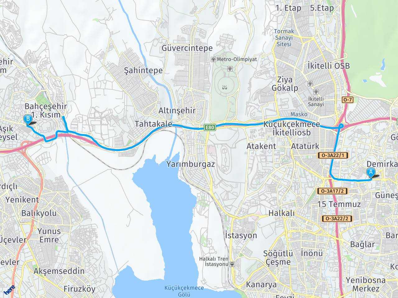 İstanbul Bağcılar Başakşehir Bahçeşehir 2.kısım İstanbul haritası