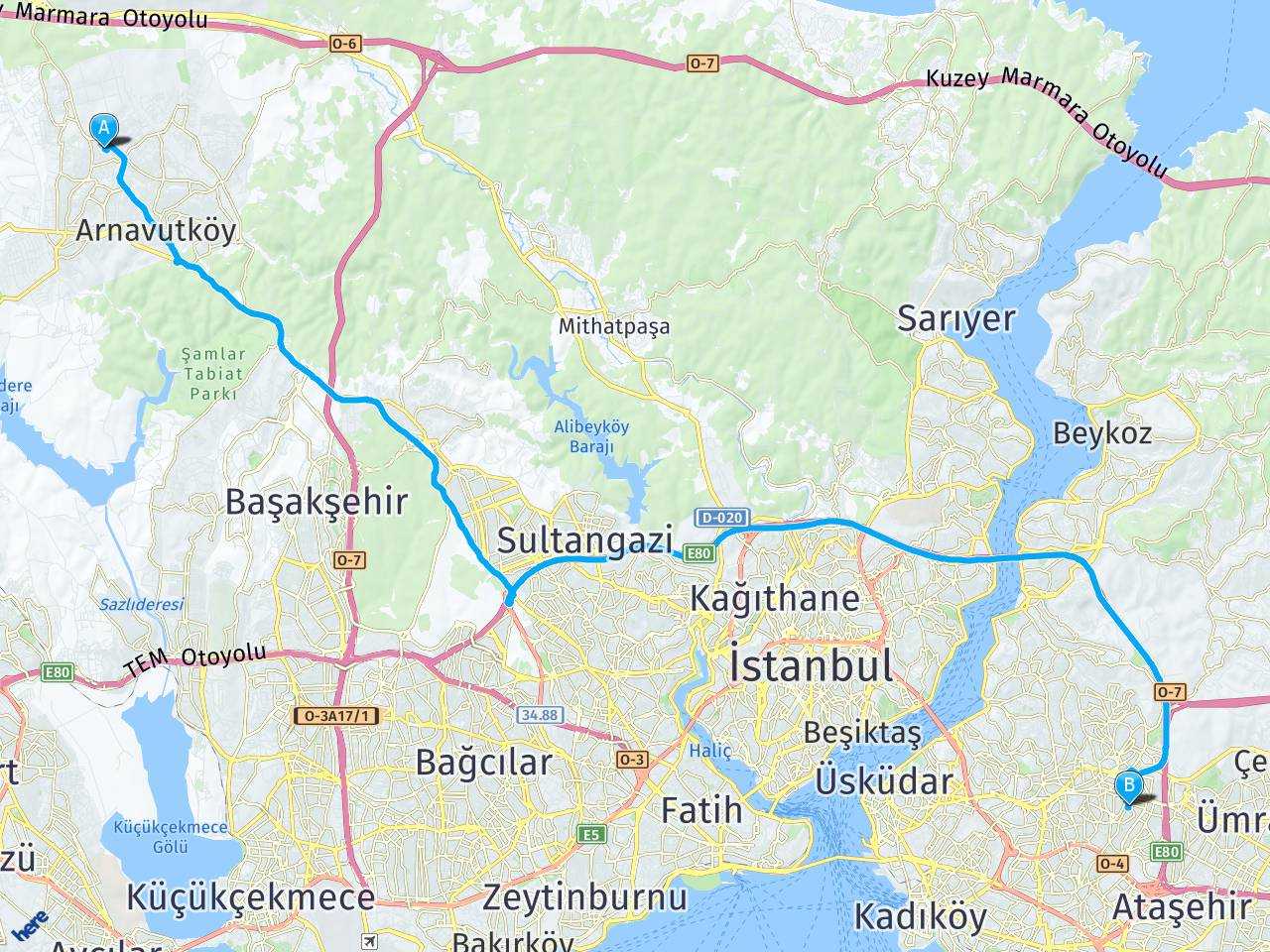 İstanbul çakmak köprüsü Ümraniye, İstanbul Atakent haritası