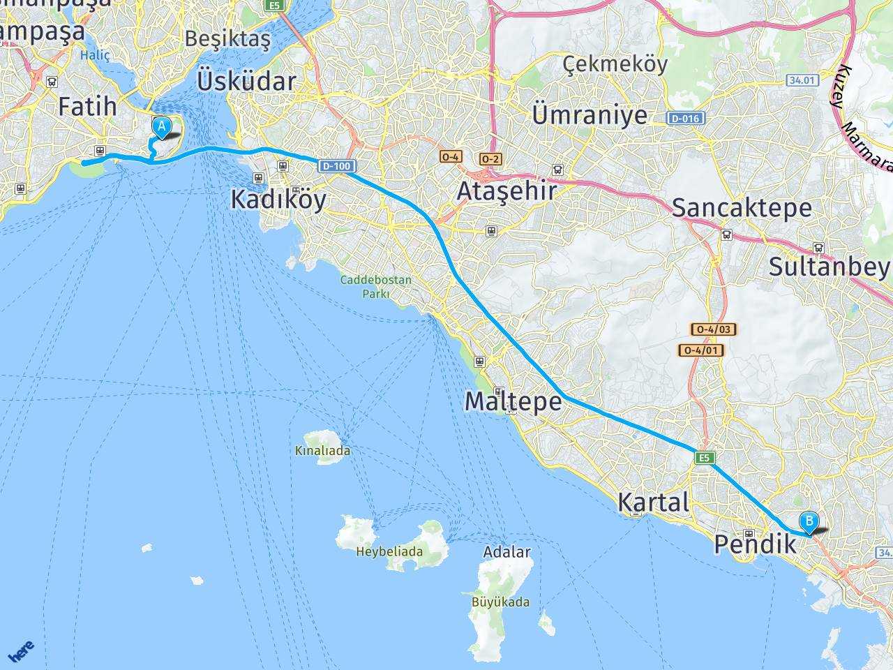 İstanbul Dudullu Otogar pendik İstanbul haritası