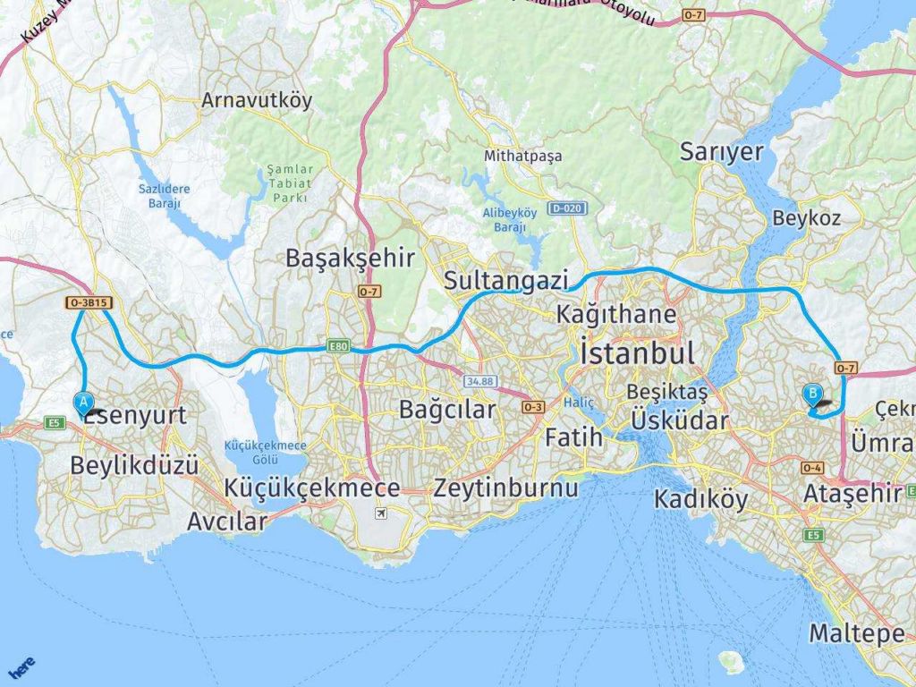 İstanbul Etiler Alkent Sitesi Ümraniye haritası