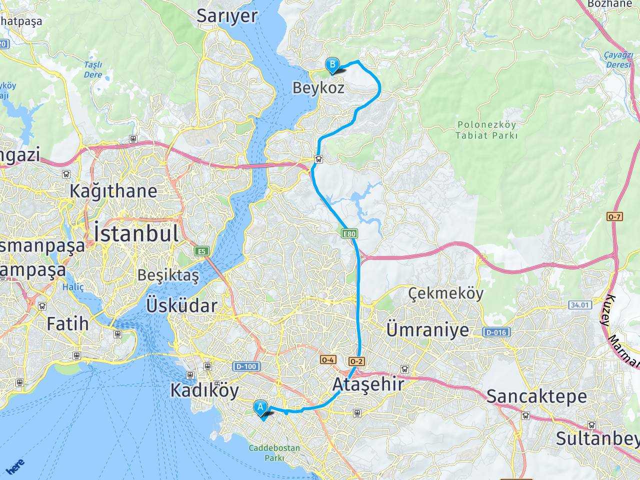 İstanbul Göztepe İstanbul Beykoz haritası