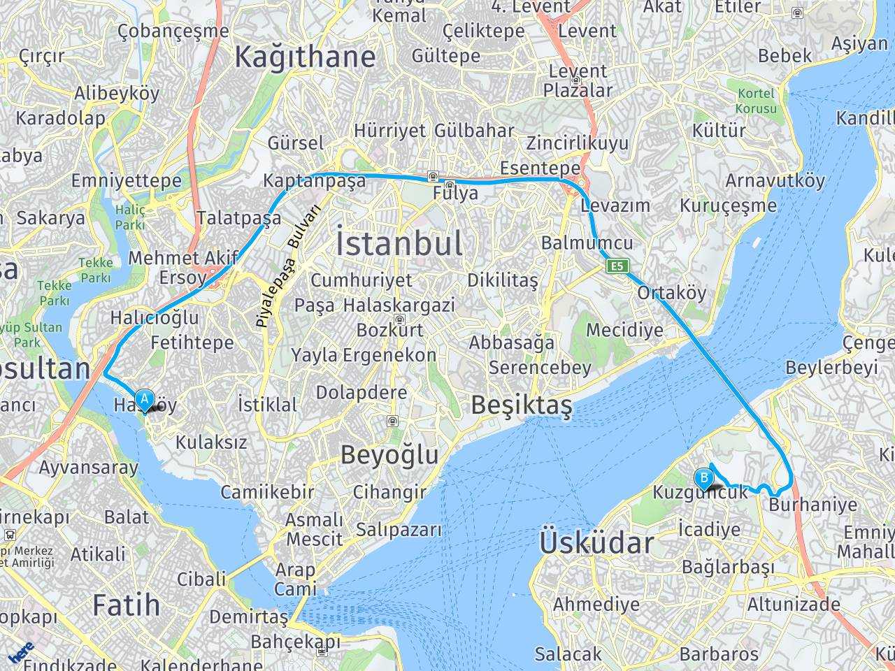 İstanbul, Hasköy İstanbul, Üsküdar haritası