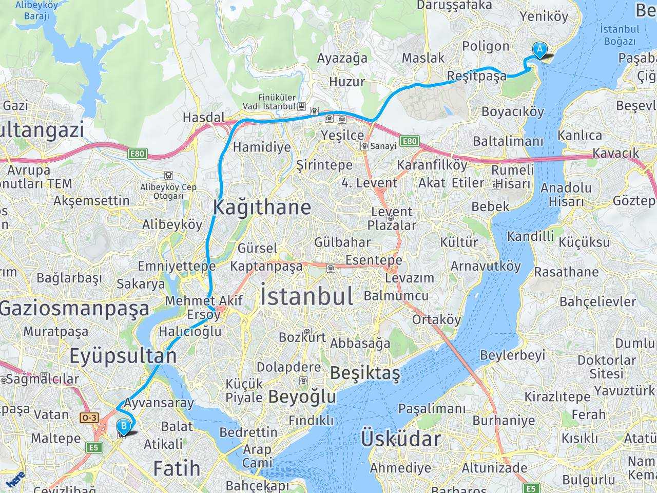 İstanbul, İstinye İstanbul, Beylerbeyi haritası