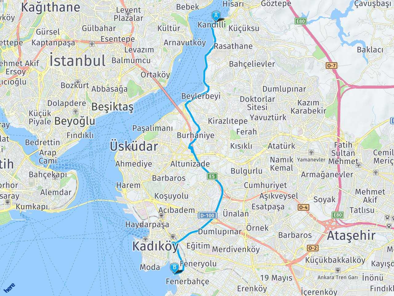 İstanbul Kandilli kalamış marina haritası