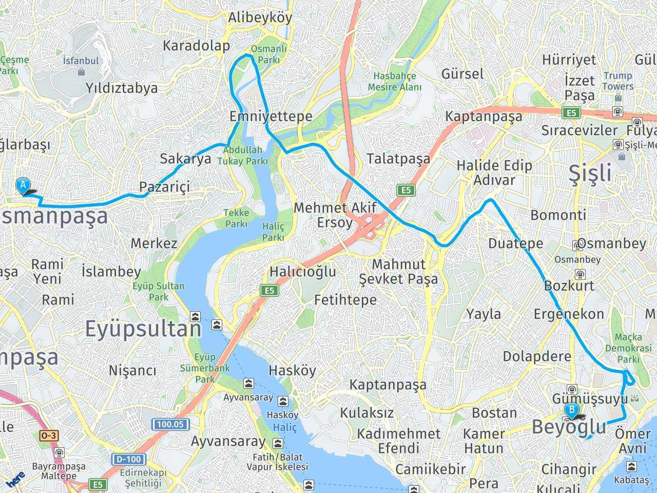 İstanbul Laleli İstanbul Taksim İstiklal Arası Kaç Kilometre?