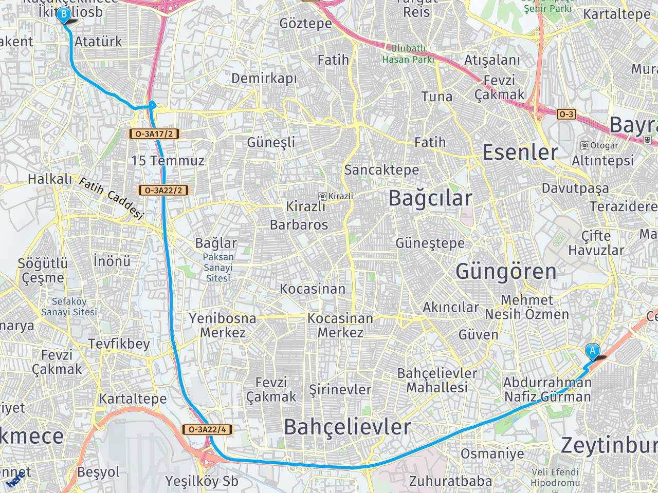 İstanbul Merter İstanbul Halkalı atakent haritası