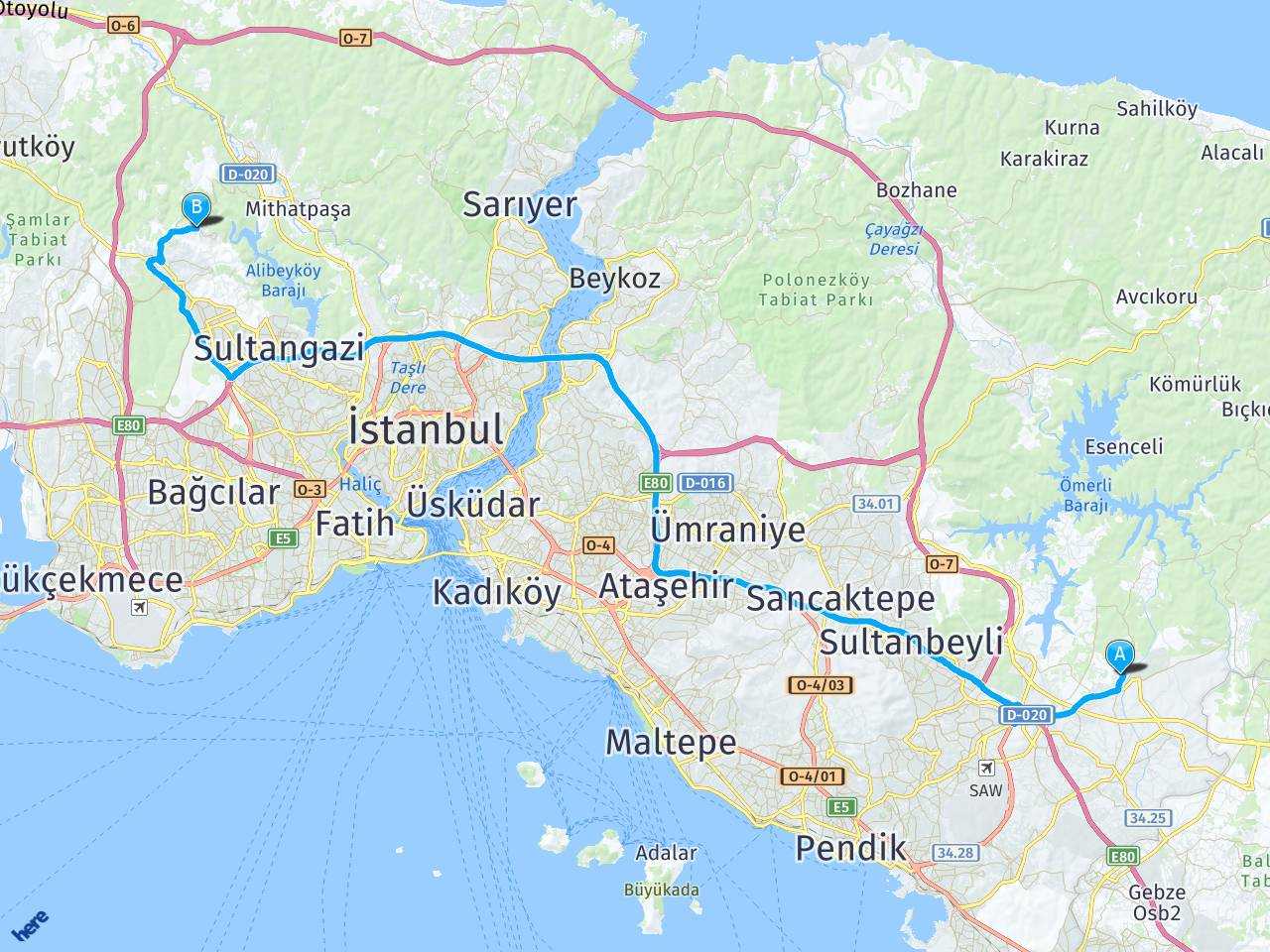 İstanbul Okan Üniversitesi Yayla haritası