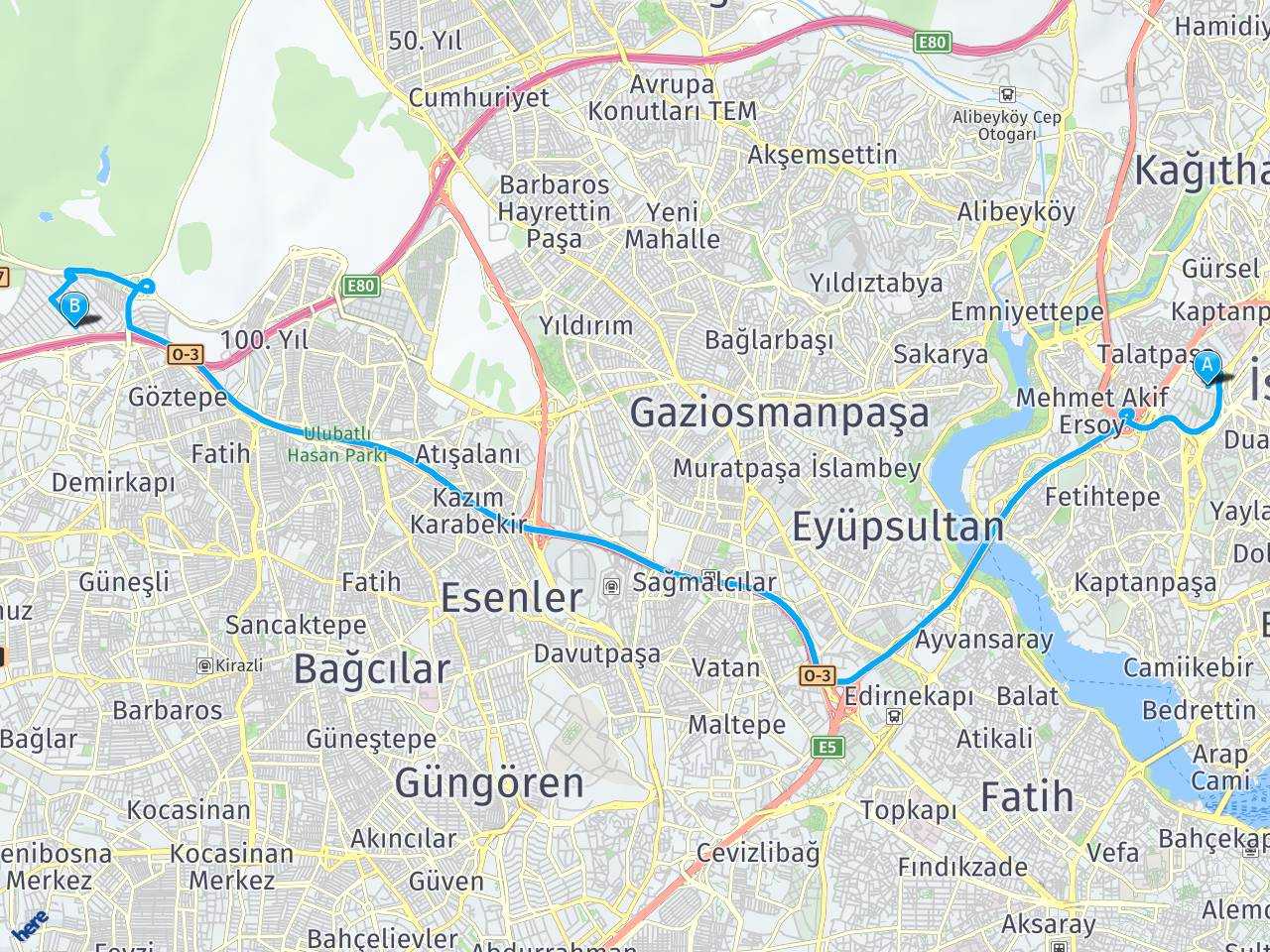 İstanbul Okmeydanı Perpa istoç haritası