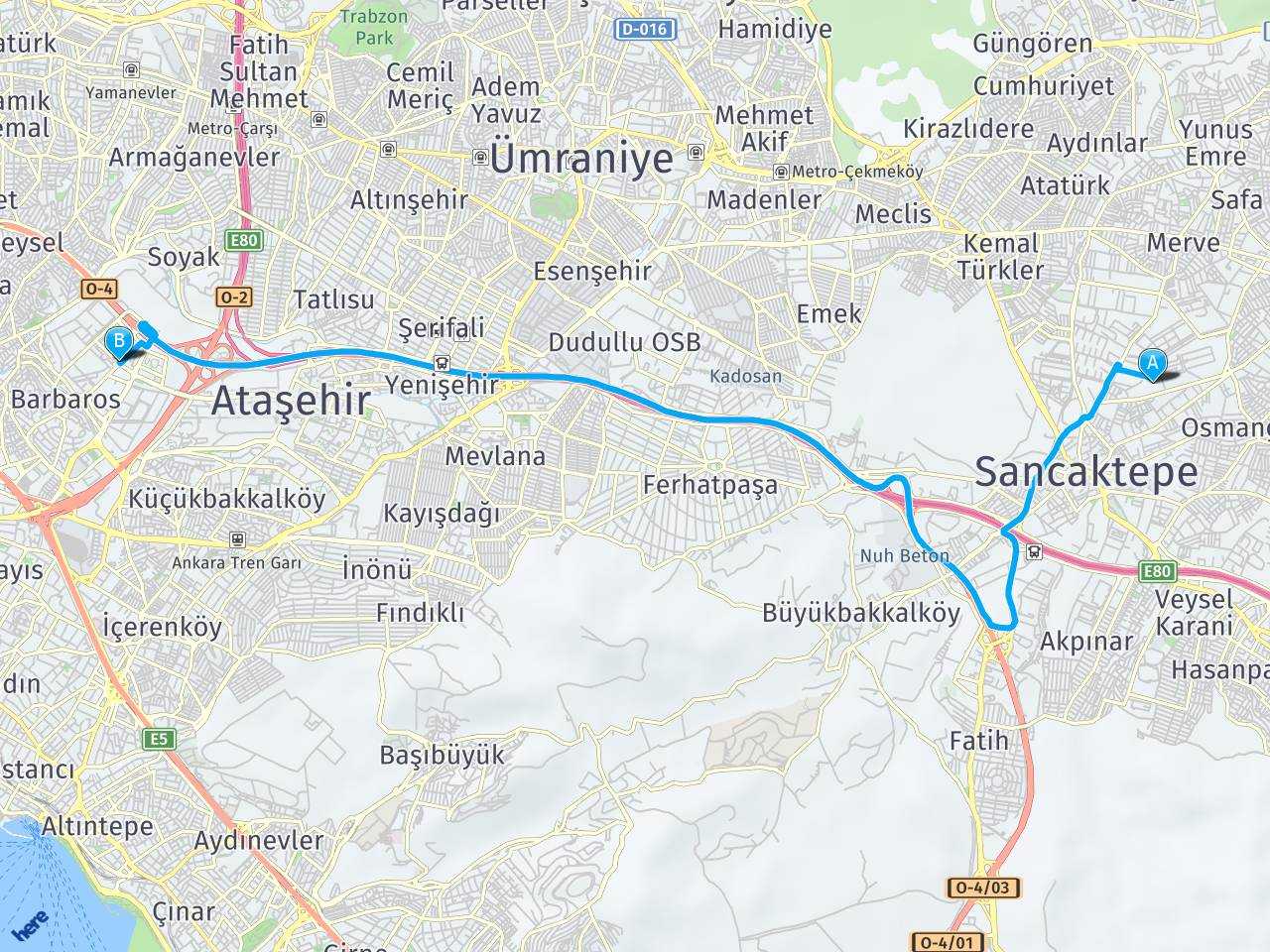 İstanbul Samandıra batıataşehir, İstanbul haritası