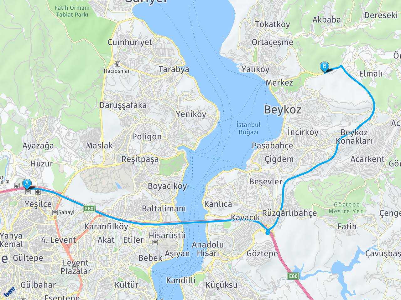 İstanbul Seyrantepe İstanbul, Beykoz -eykoz Riva haritası