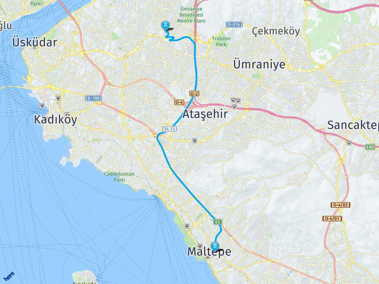 istanbul ümraniye İstanbul maltepe bağdat caddesi haritası