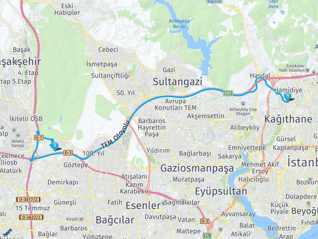 istoç alibeyköy İstanbul haritası