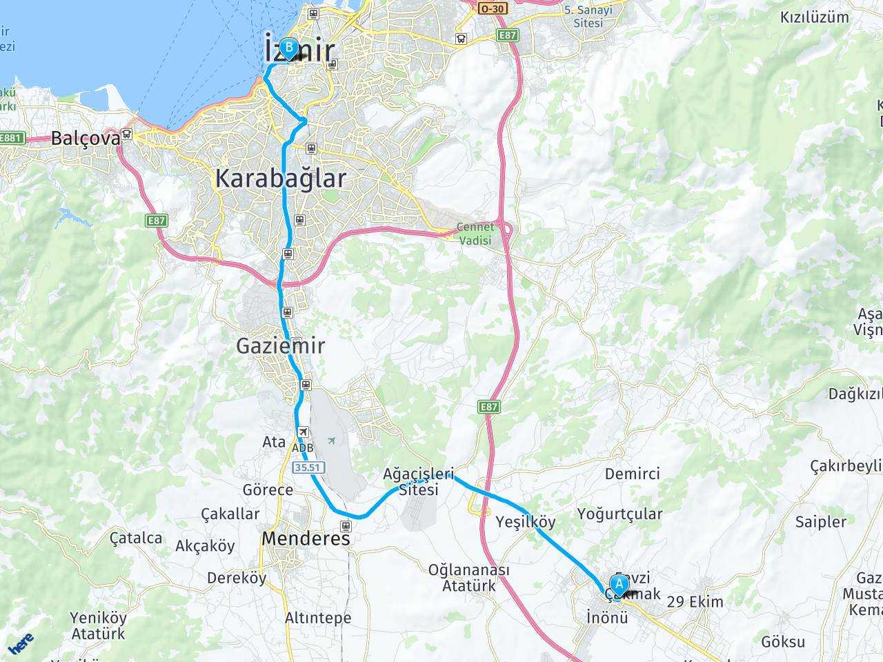 İzmir Ayrancılar İzmir Çankaya Arası Kaç Kilometre?