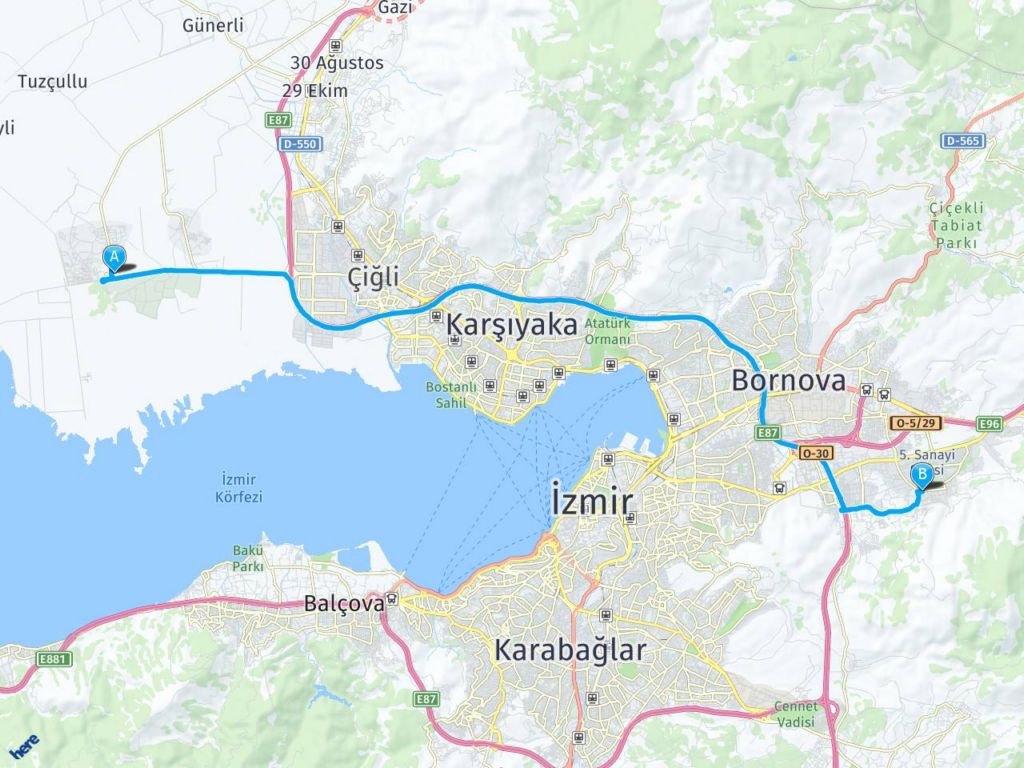İzmir Çiğli İzmİr Kemalpaş haritası