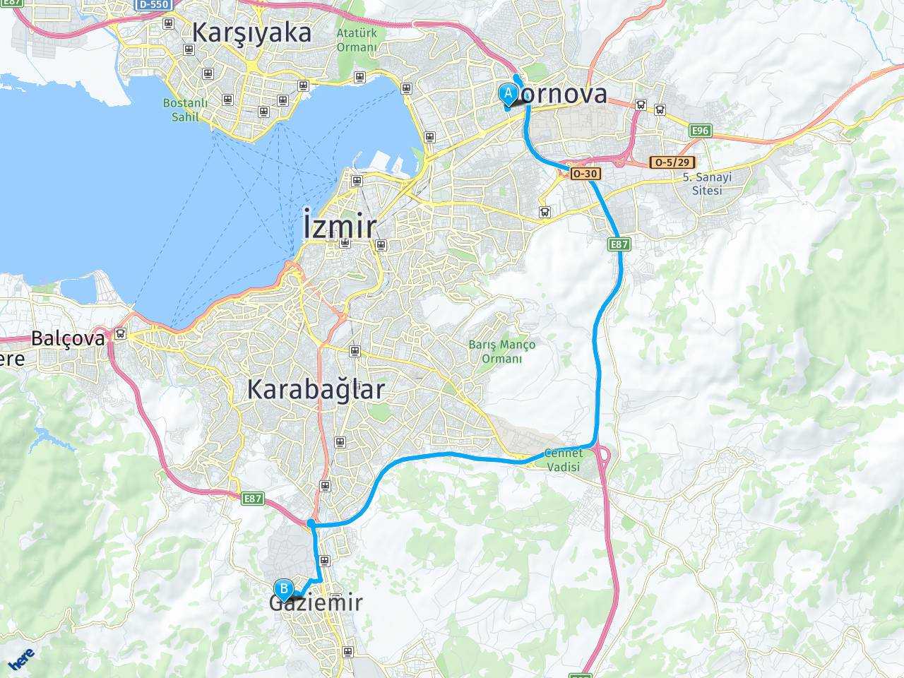 İzmir Gultepe Bornova İzmir Gaziemir haritası