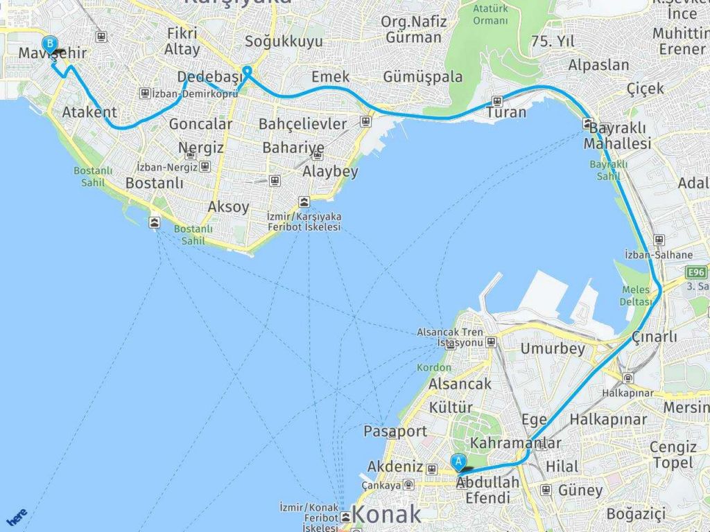 İzmir Karşıyaka mavisehir mahallesi haritası