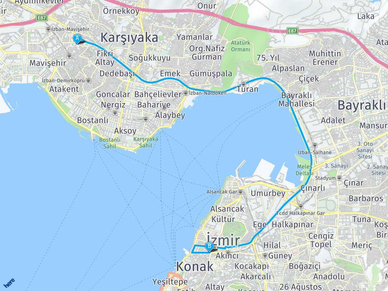 İzmir şemikler İzmir Çankaya haritası