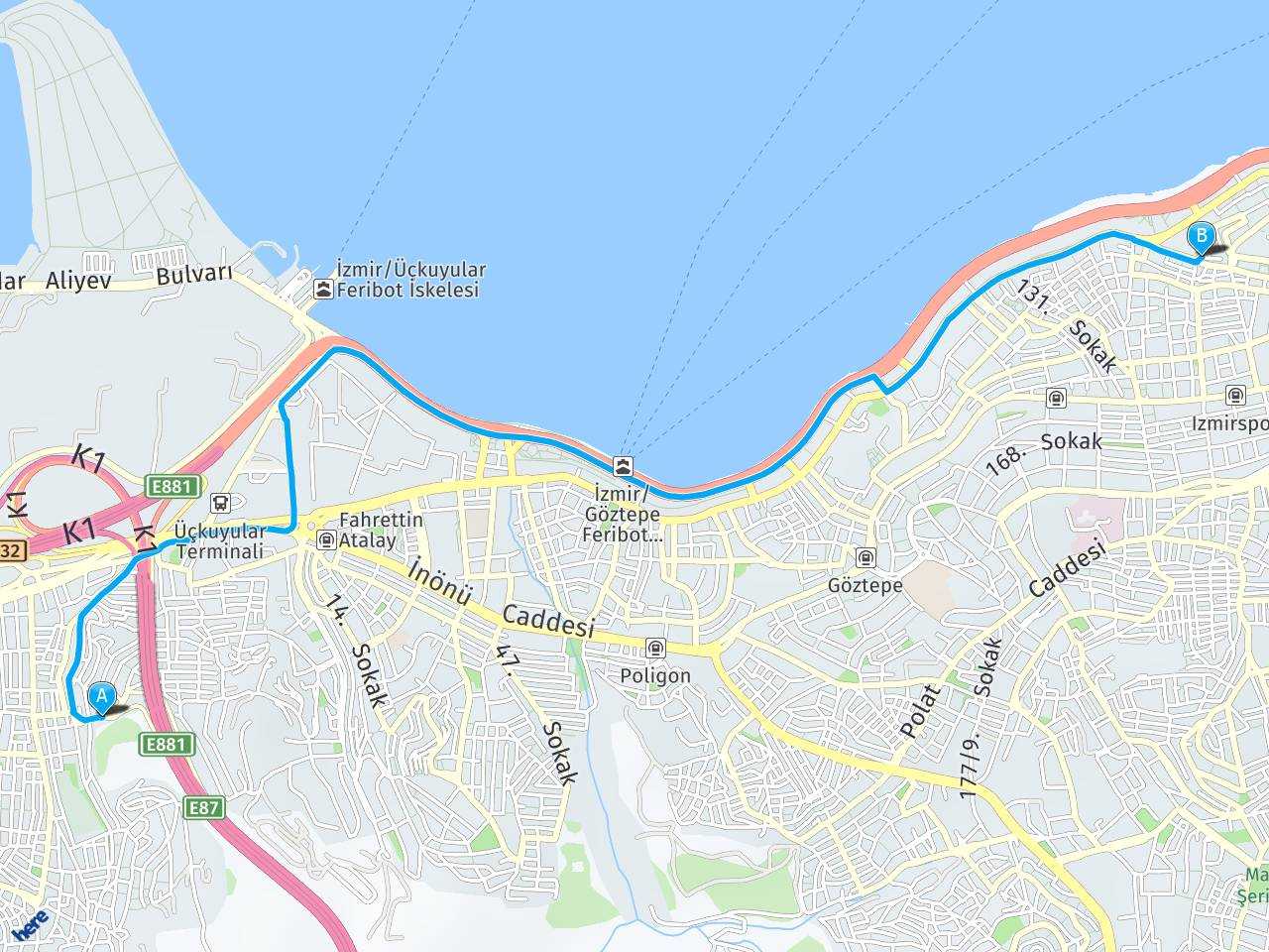 İzmir Tepecik Eğitim Araştırma Hastanesi İzmir Mithat paşa mahallesi haritası