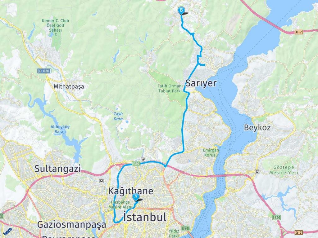 Kanarya Sokak Çağlayan Kağıthane İstanbul Zekeriyaköy 3.cadde haritası