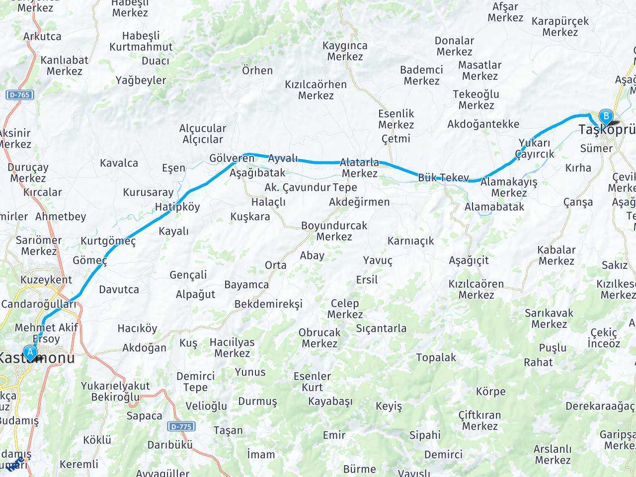 Kastamonu Taşköprü haritası