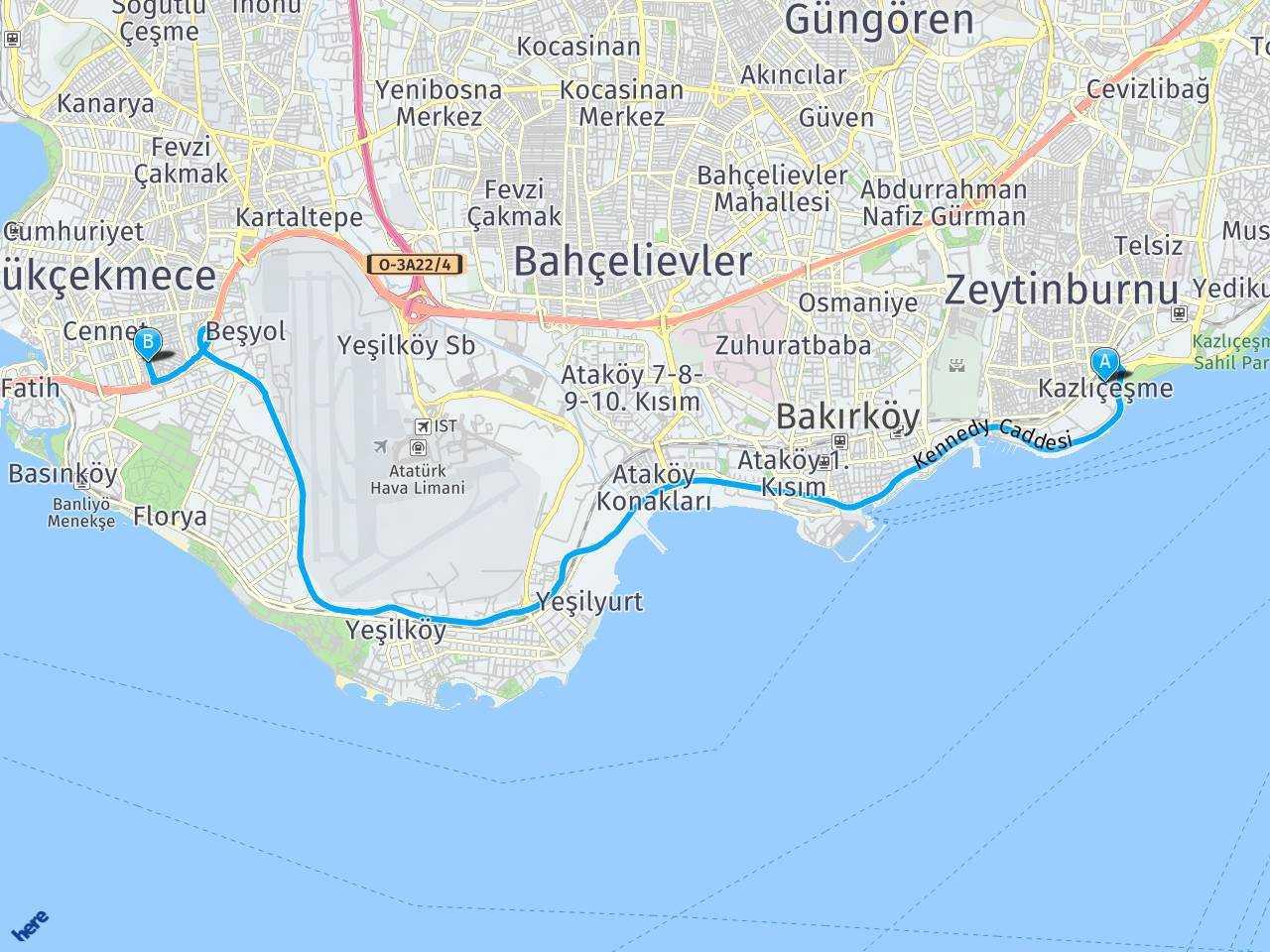 Kazlicesme Marmaray İstanbul Küçükçekmece Marmaray haritası