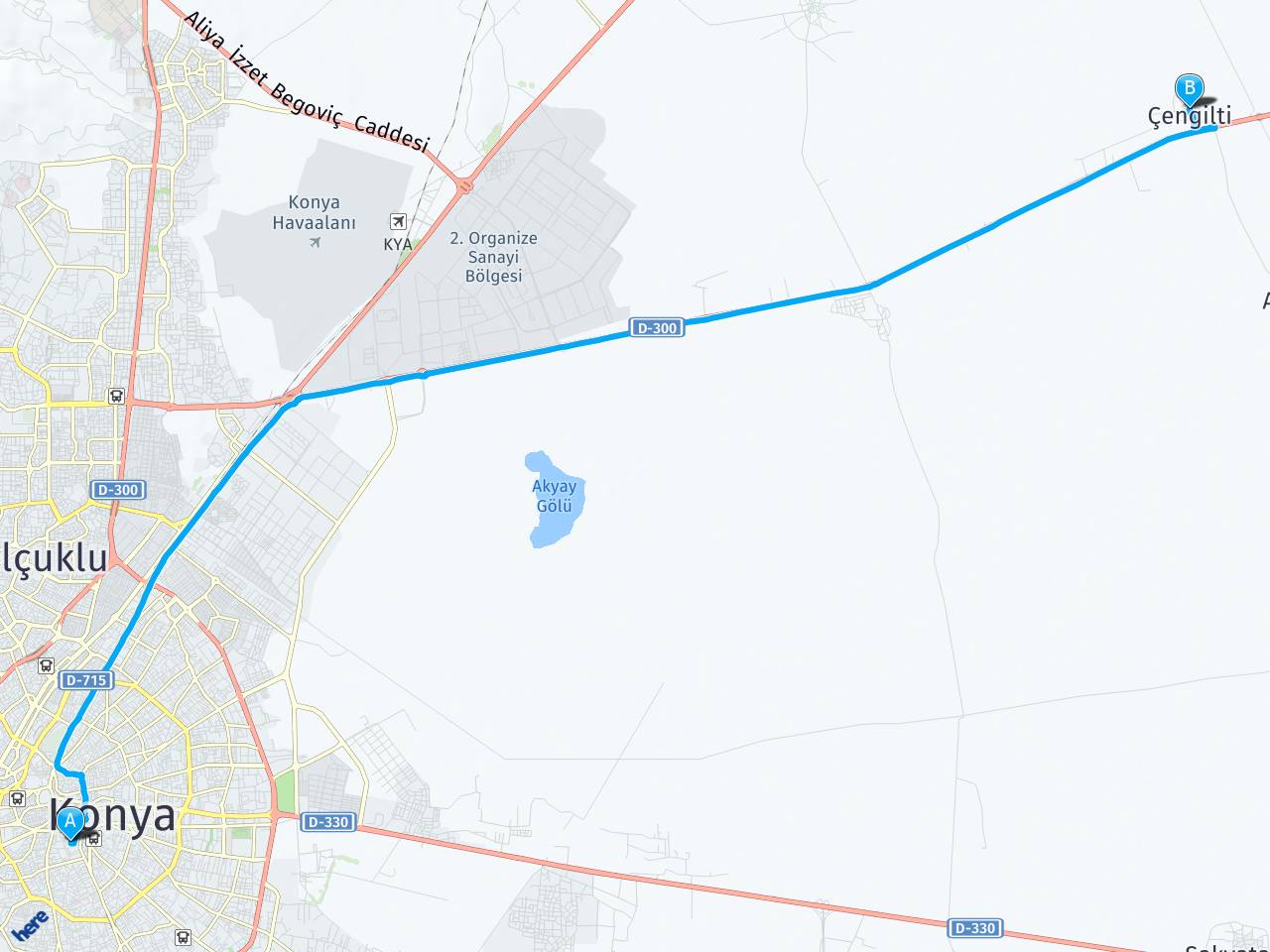 Konya Buhara Mahallesi Muhtarlığı Çengilti haritası