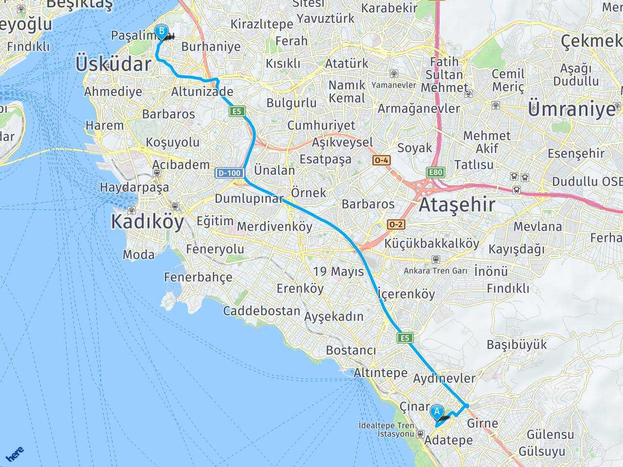Maltepe Marmaray üsküdar haritası
