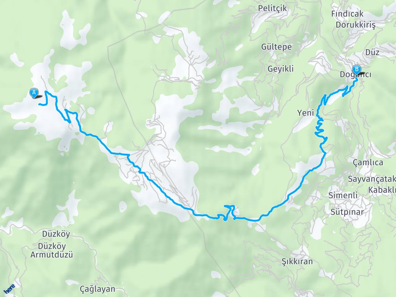 Sis Dağı Trabzon Şalpazarı DOĞANCI MAHALLESİ haritası