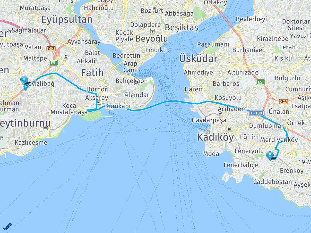 Topkapı Cevizlibağ Göztepe, İstanbul haritası