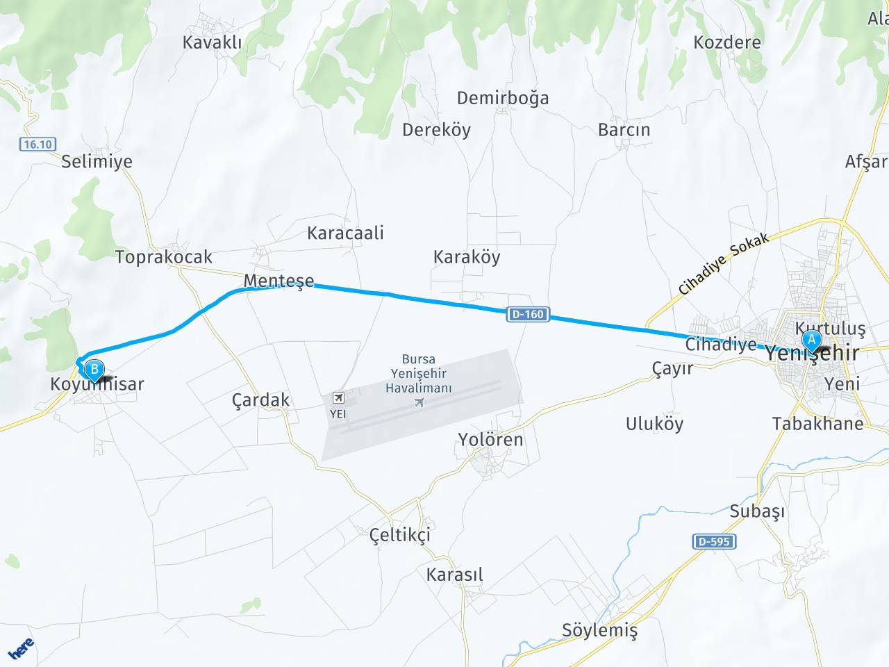 Yenişehir Bursa Yenişehir Koyunhisar Köyü haritası
