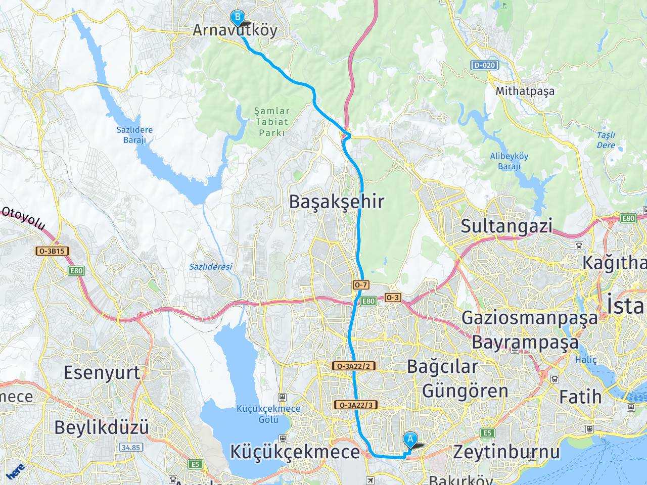 Yiğit Sokak Şirinevler Bahçelievler İstanbul İstanbul havalimanı arnavutköy haritası