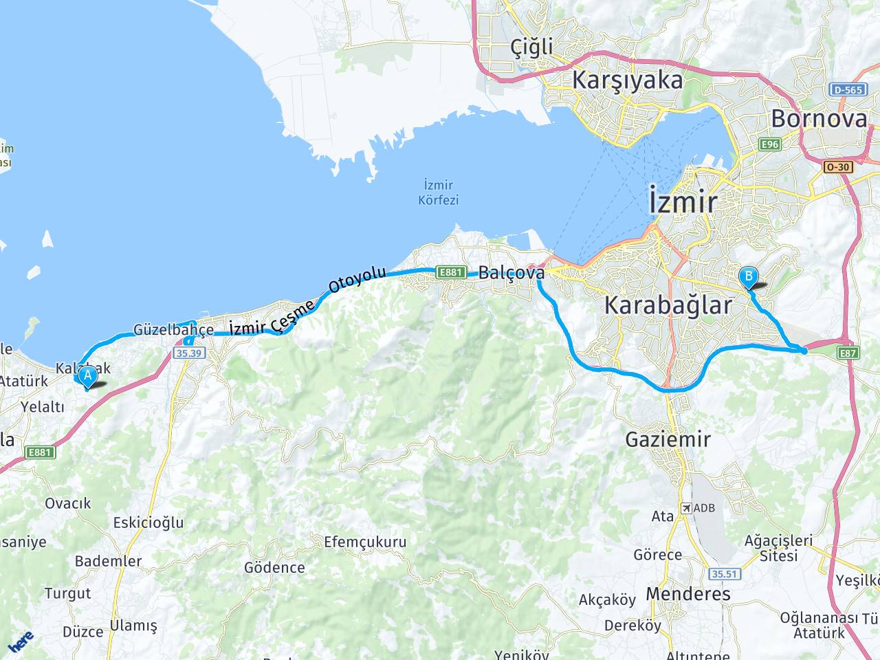zmir Urla kalabak mah İzmir Buca Yaylacık Mah. haritası