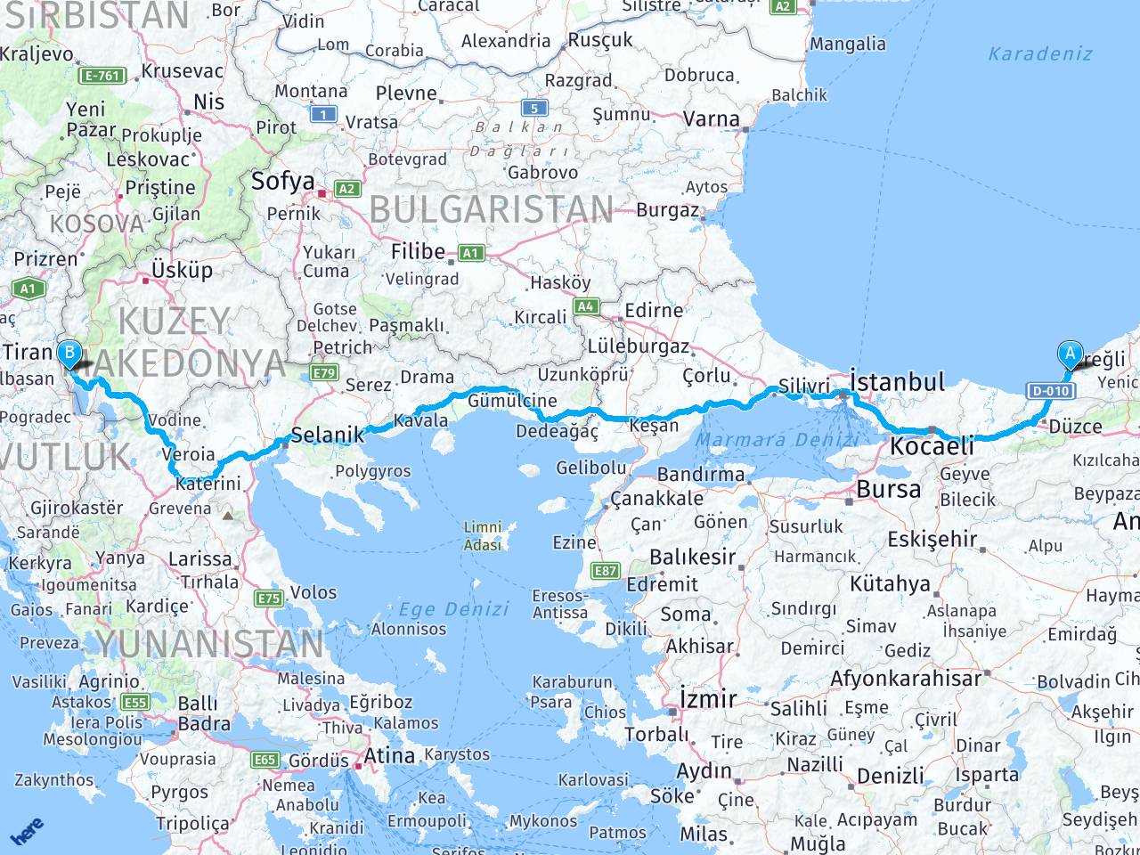 Zonguldak Kdz.ereğli Köseler Mah. Podgorstsi haritası