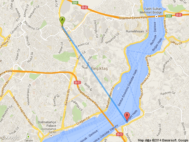 4 Levent Beylerbeyi, İstanbul haritası