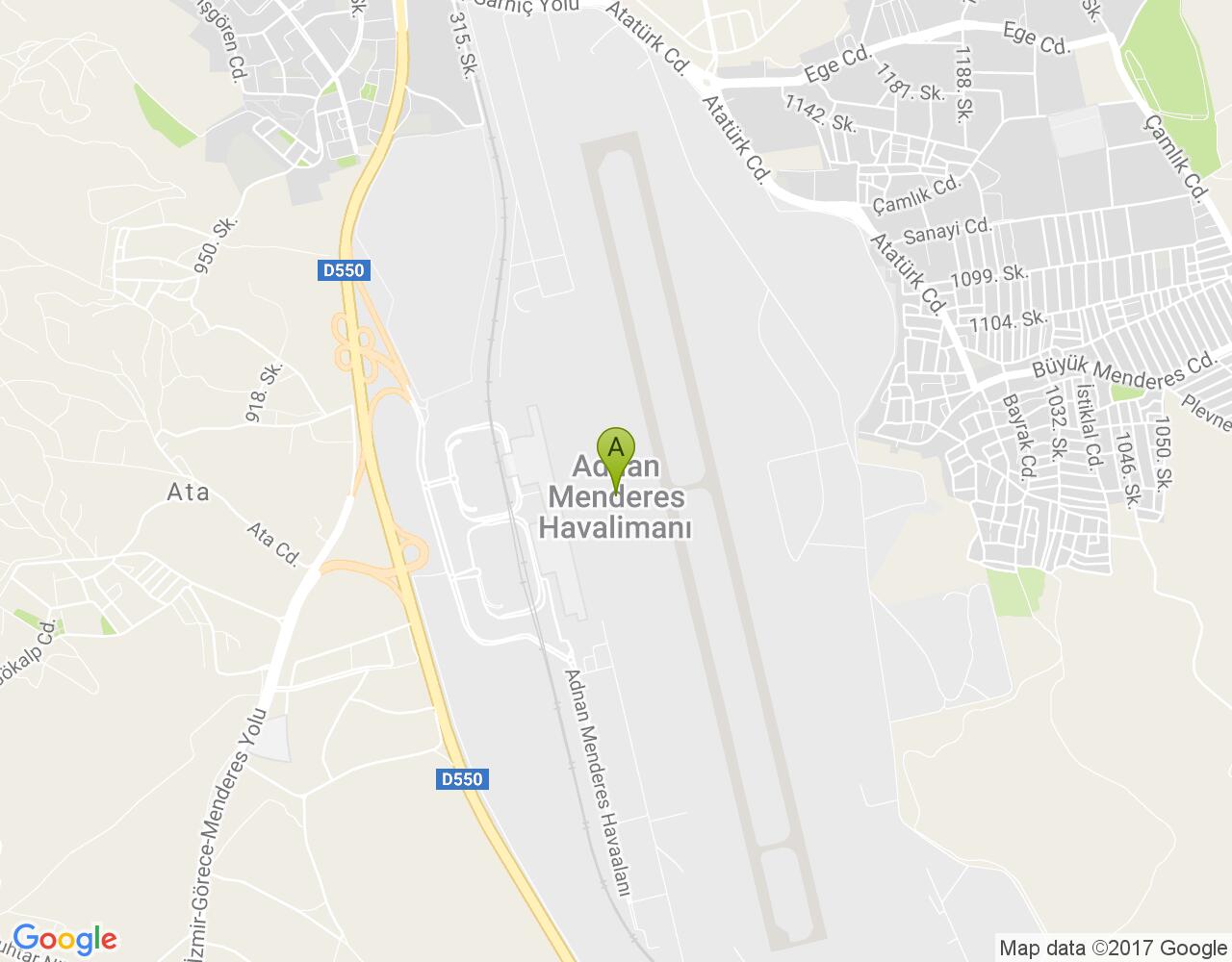 Adnan Menderes Havaalanı harita