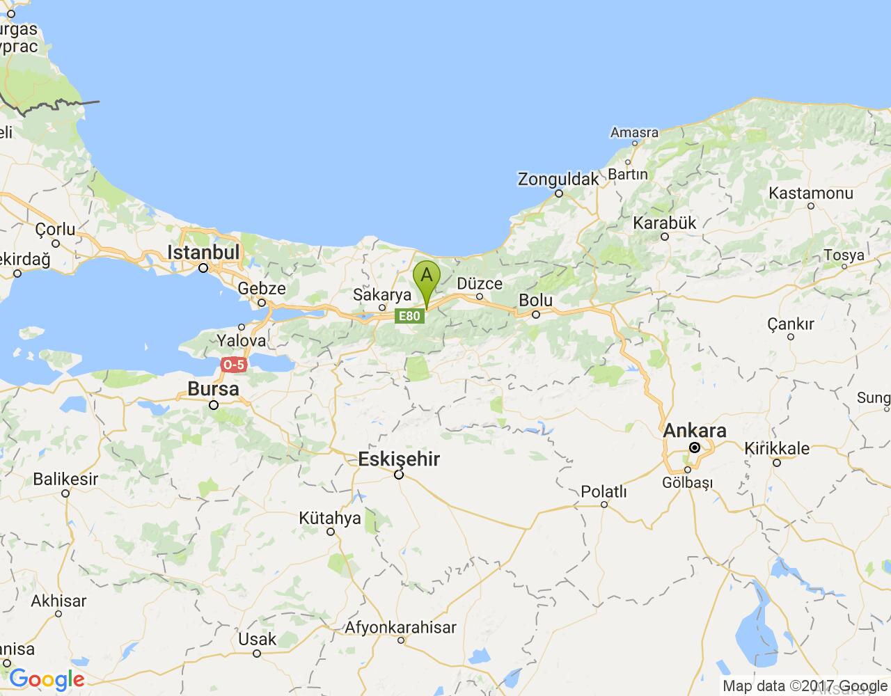 Anadolu Otoyolu harita