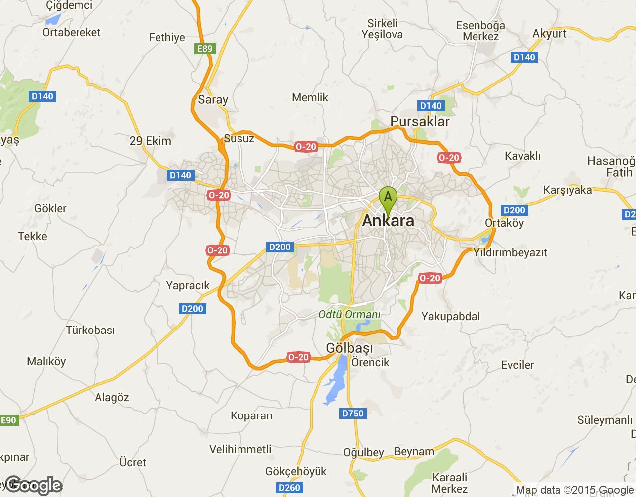 Ankara Adliyesi Sihhiye harita