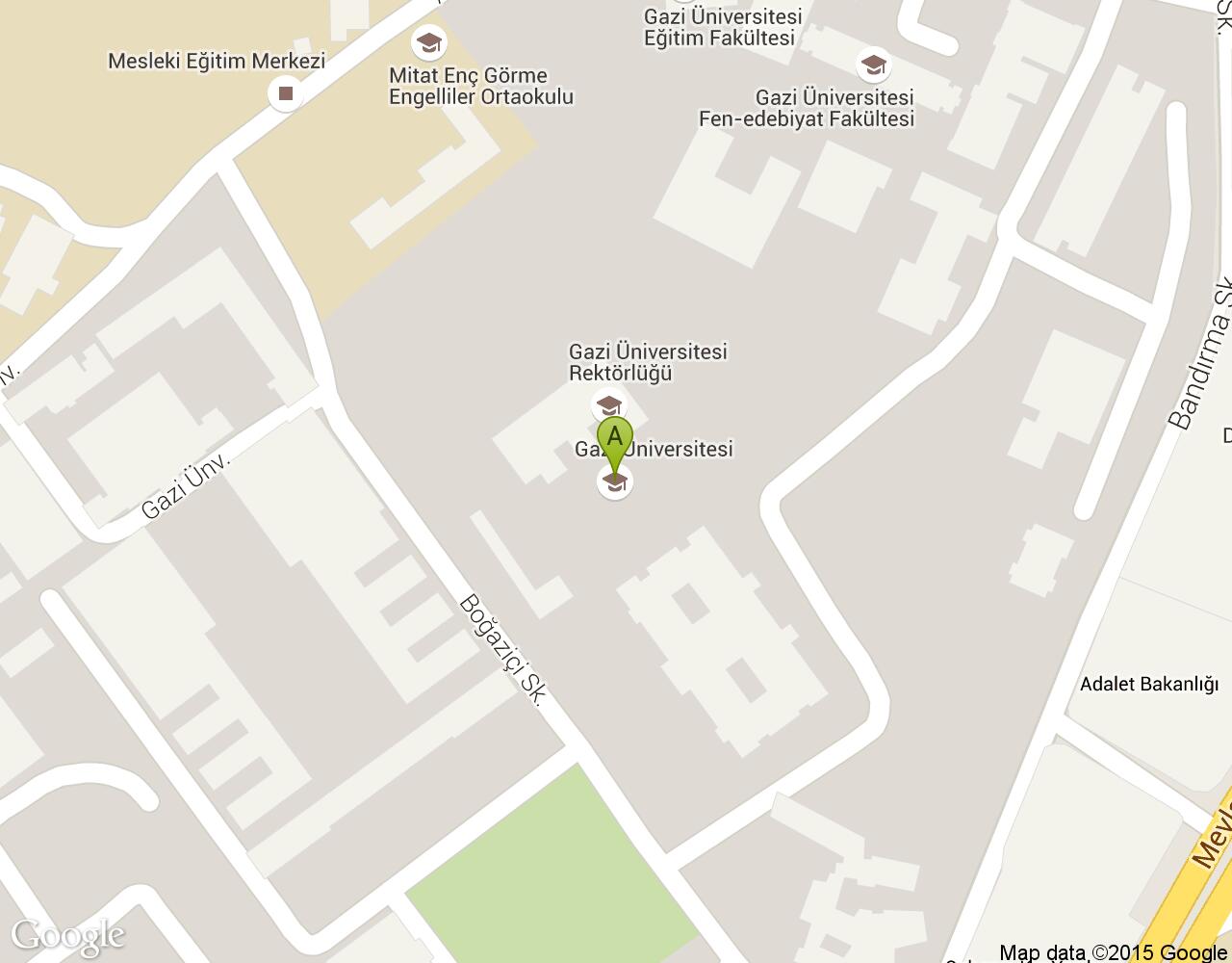 Ankara Gazi Üniversitesi harita