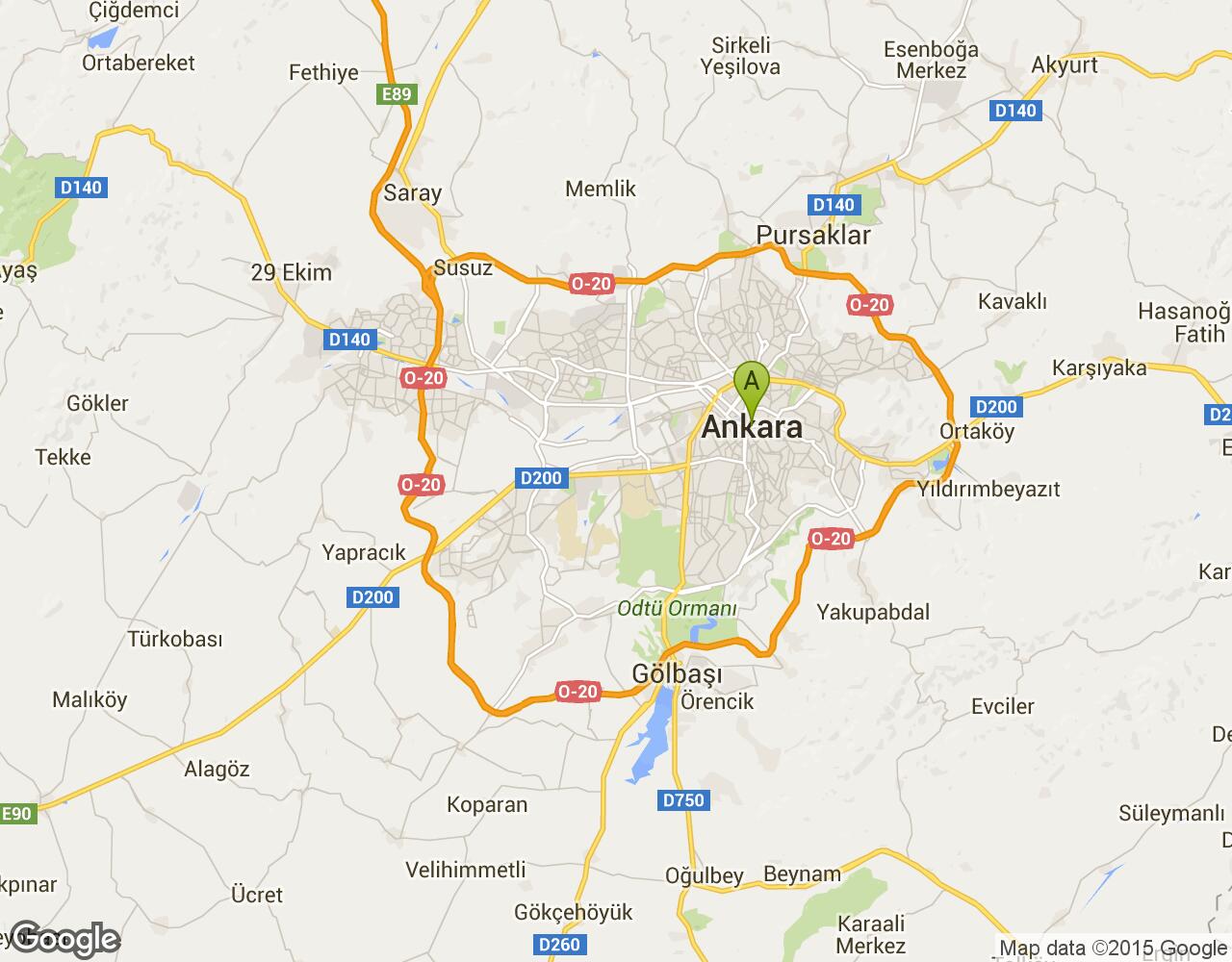 Ankara Teiaş Misafirhanesi harita