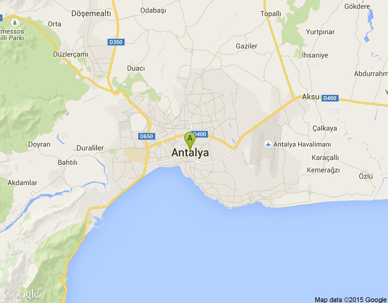 Antalya Harita. Antalya'nın Haritası