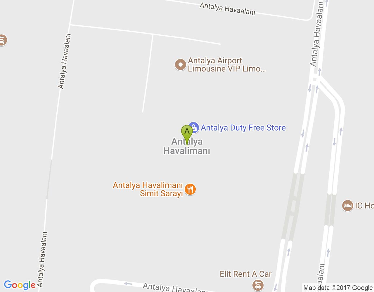 Antalya Havaalanı harita