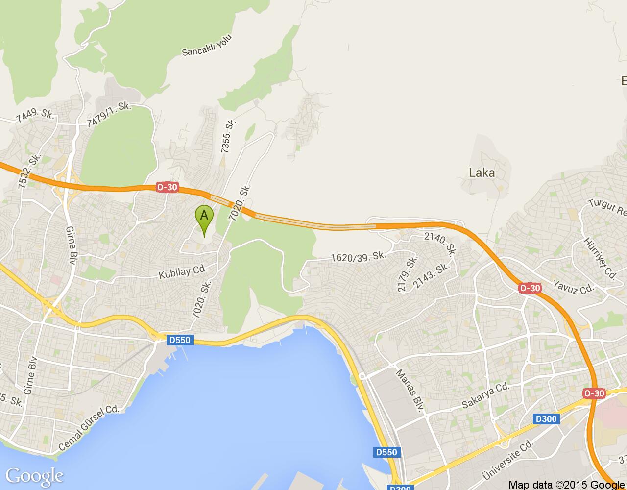 Bayraklı İzmir harita