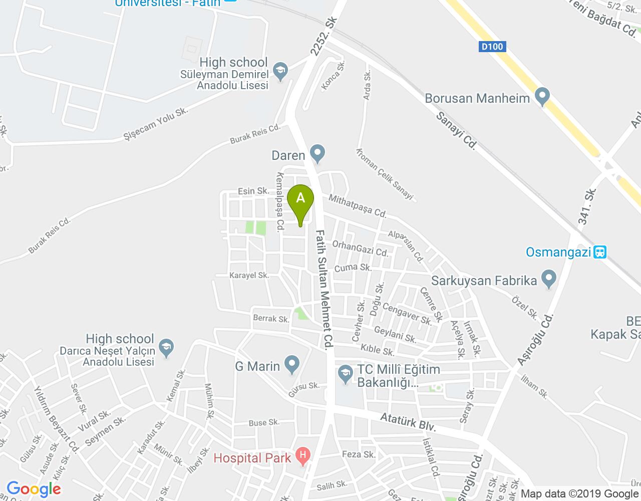 Darica Emek Mahallesi harita