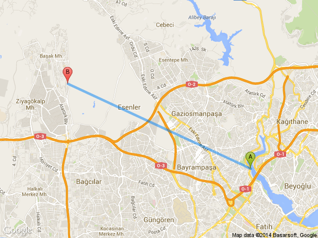Eyüp Yeşil Pınar Başakşehir 4aşakşehir Etap haritası