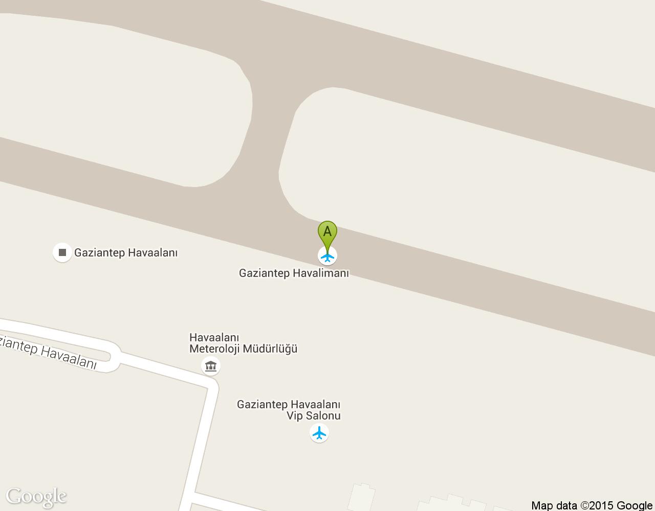 Gaziantep Havaalanı harita